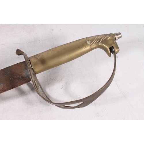 141 - Middle Eastern brass hilted sabre.