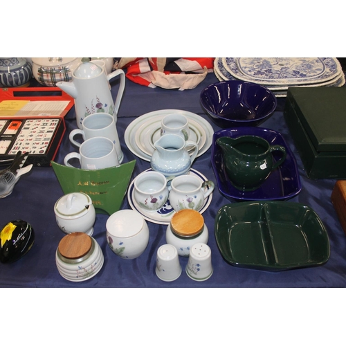 144 - Buchan stoneware jugs, plates, tankards, etc.