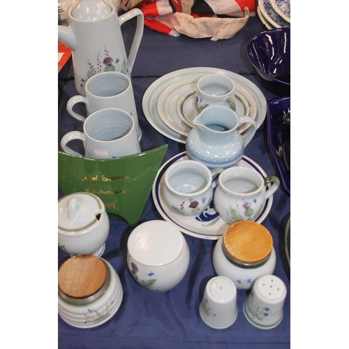 144 - Buchan stoneware jugs, plates, tankards, etc.