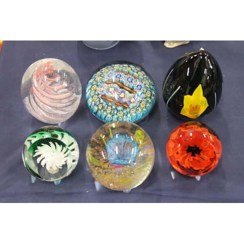 147 - Millefiori glass paperweights, and others.