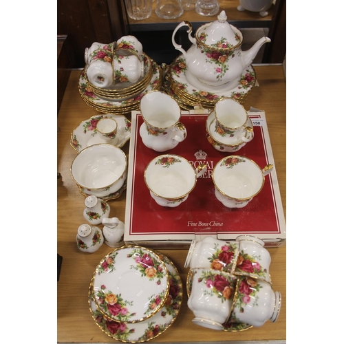 150 - Royal Albert Old Country Roses teaset, approx 50 pieces.