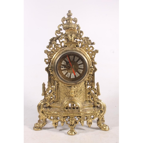 152 - Fantom quartz gilt cased mantle clock.