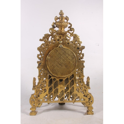 152 - Fantom quartz gilt cased mantle clock.