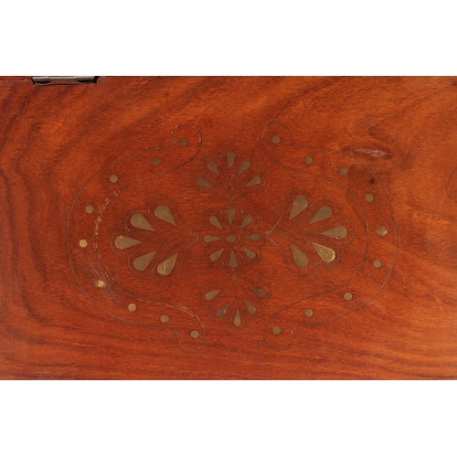 154 - Hardwood writing slope with brass inlay.