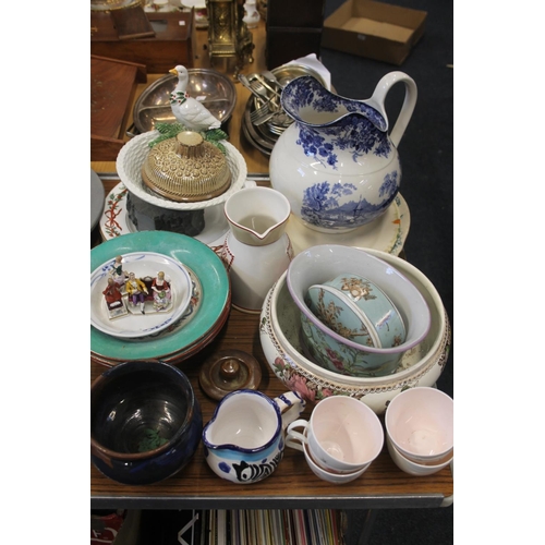 156 - Collection of ceramics, blue and white jug, India Jane trinket box.