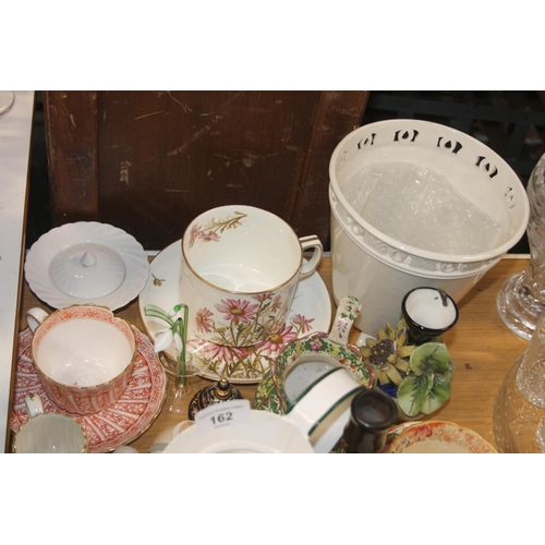 162 - Collection of ceramics including teacup and saucer, bowls, jardini&egrave;re, jugs etc.