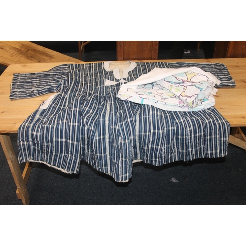 171 - Medieval style large jacket, a quilt cover etc.