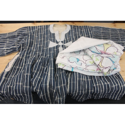 171 - Medieval style large jacket, a quilt cover etc.