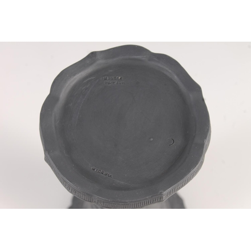 172 - Wedgwood black basalt pottery trumpet form vase, H24cm.