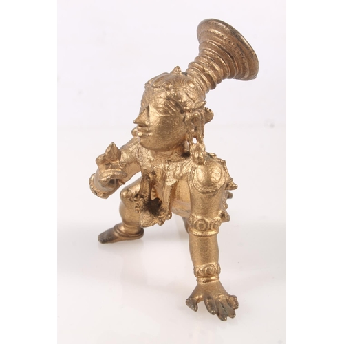 174 - Antique Indian cast gilt metal figure of Bala-Krishna, H13cm.