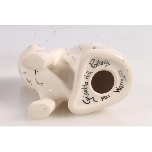 207 - Late 18thC porcelain blue and white willow pattern teapot, a modern pottery blue and white duck vase... 