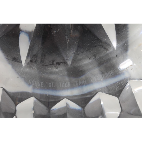 209 - Large glass fruit bowl, W26cm.