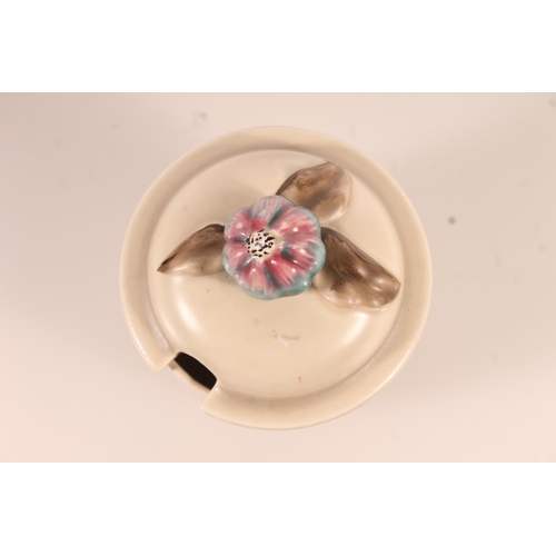 233 - Clarice Cliff pottery jam pot, H12cm.