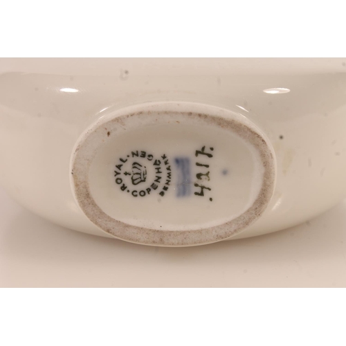 237 - Royal Copenhagen flask, two small dishes and a Bing and Grondahl dish (4)