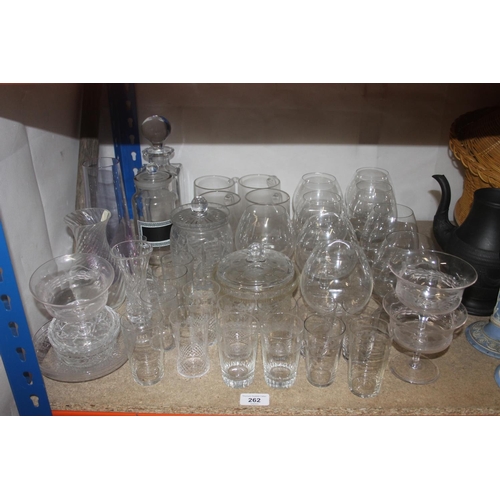262 - Glassware to include decanter, goblets, etc.