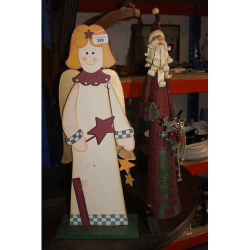 288 - Model of santa and an angel.