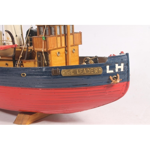 94 - Wooden model of a steamer 'The Leader'.