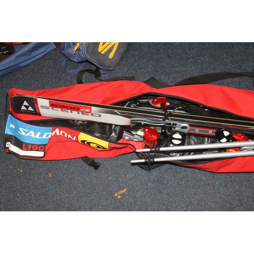 248B - Cased set of saloman skis.