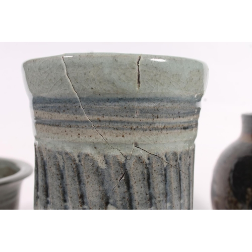 3 - Two Studio Pottery vases and a Studio Pottery jar, by Susan Millar, 21cm high. (3)