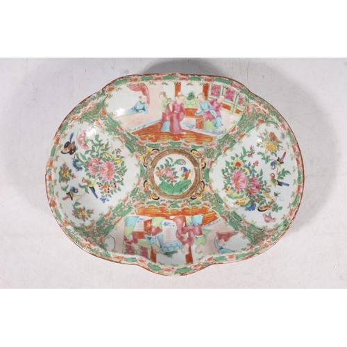 50 - Chinese Famille Rose canton plate, W26cm.