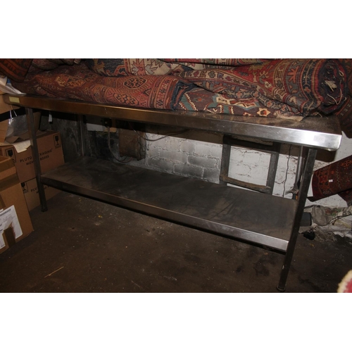 700C - Two tier metal work table.