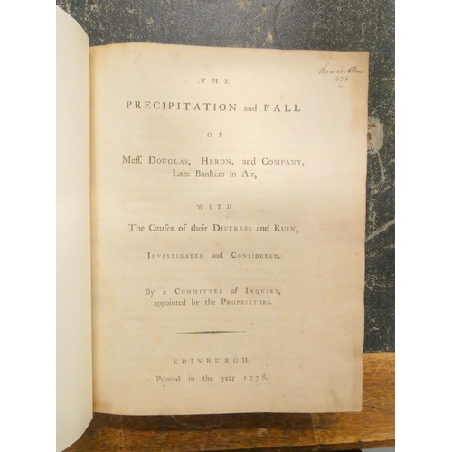 190 - DOUGLAS, HERON & COMPANY, Late Bankers in Air (sic). The Precipitation & Fall ... With the C... 