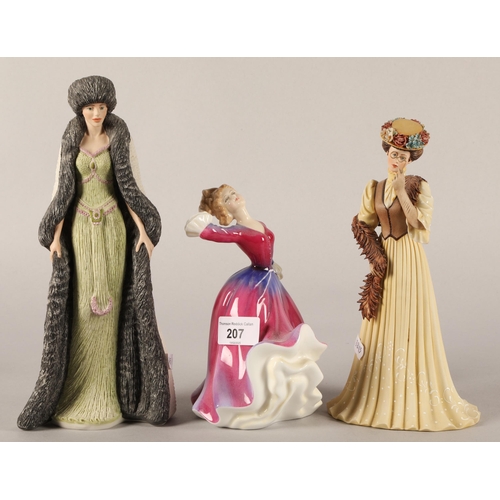 207 - Three figures to include Royal Doulton Melissa HN2467, Capodimonte and a Wedgwood figure Natasha (3)