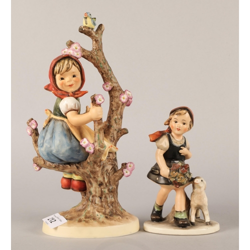 212 - Hummel figure Girl in a tree 26cm and another similar (2)