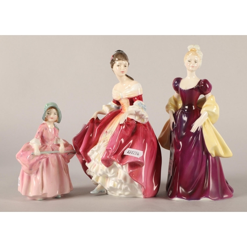 214 - Three Royal Doulton figures Southern Belle HN2229, Loretta HN2337 and Bo beep (3)