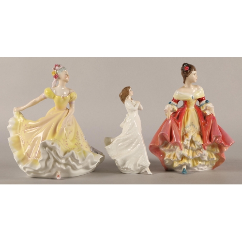 224 - Three Royal Doulton figures, Ninette HN2379, Forget me Not HN3388 and another (3)