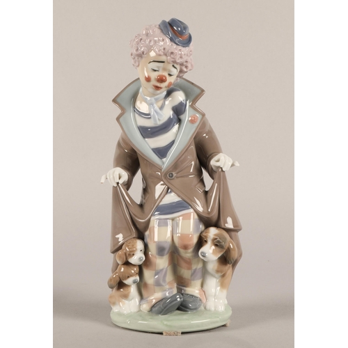 23 - Lladro Clown with Puppy  25cm