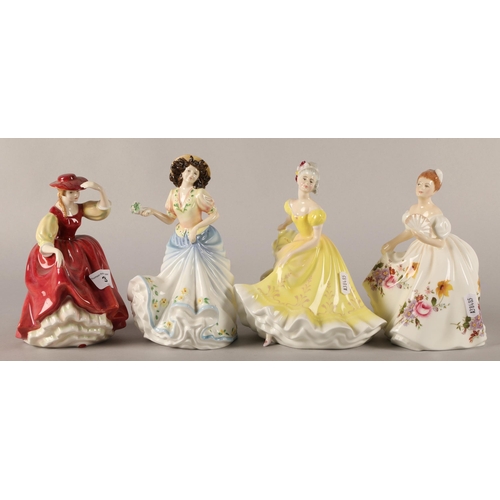 38 - Four Royal Doulton figures, Ninette HN2379, Marilyn HN3002, Emily HN3688 and another (4)