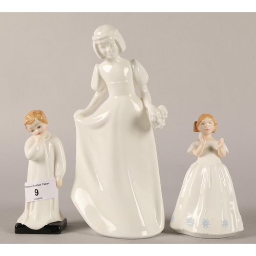 9 - Three Royal Doulton figures Catherine HN3044, Darling HN1985 and Bridesmaid HN3280