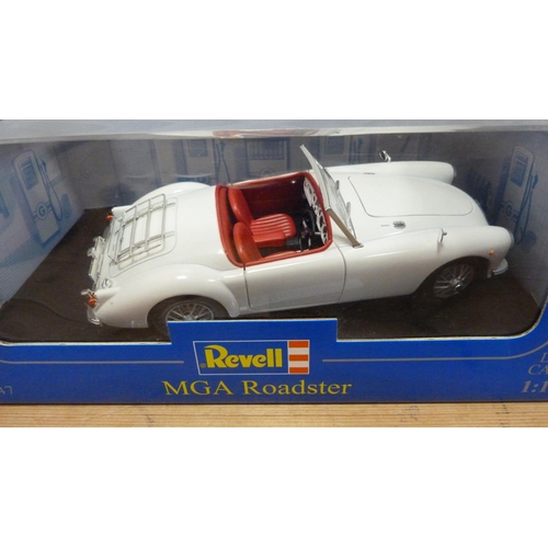 15 - Four boxed Revell diecast model to include 08447 MGA Roadster, two 08443 MGA Roadsters, and 08802 Au... 