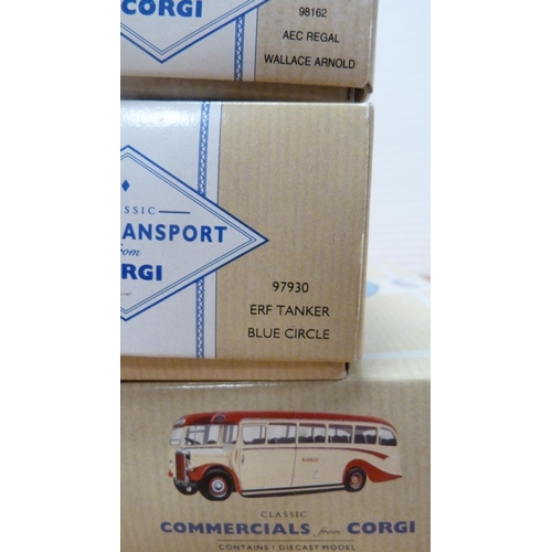 18 - Six boxed Corgi Classics range diecast models to include two 97313 Guy Arab Paisley & District b... 