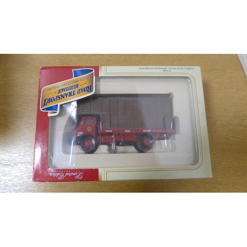 2 - Carton containing boxed Corgi diecast models to include Thames Trader drop-side truck, Morris 1000 v... 