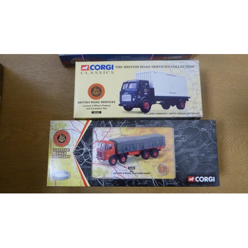 2 - Carton containing boxed Corgi diecast models to include Thames Trader drop-side truck, Morris 1000 v... 