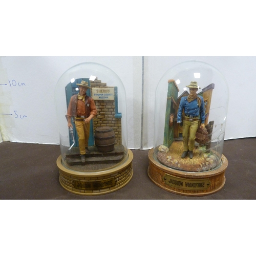 20 - Juliana Collection model of a farmer ploughing, two limited edition Franklin Mint John Wayne figures... 