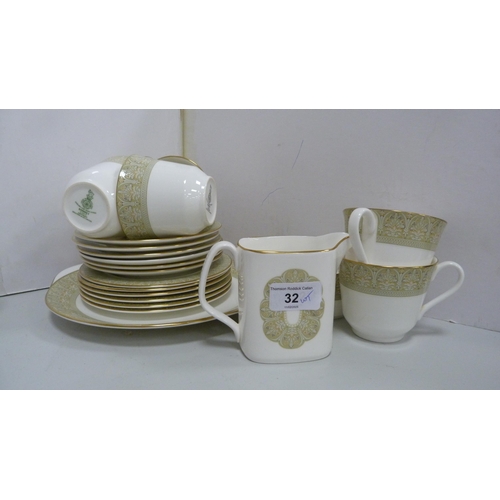 32 - Royal Grafton 'Gay Morning' pattern part tea set and a Royal Doulton 'Sonnet' pattern part tea set.