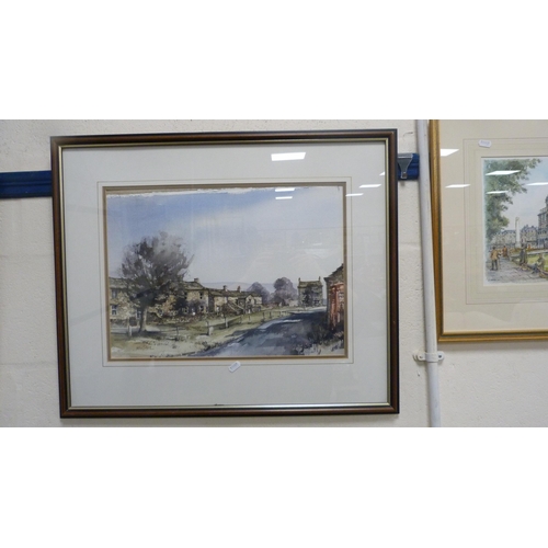 38 - John SibsonThornton Rust, SwaledaleWatercolour, and J Irwin, Town Square.  (2)... 