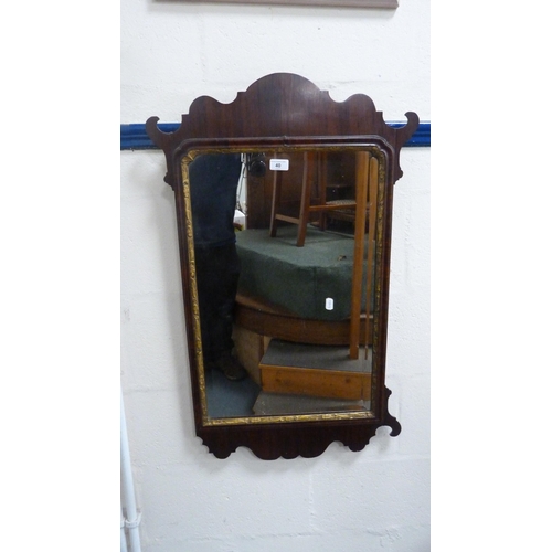 40 - Regency mahogany and gilt scroll wall mirror (a/f).