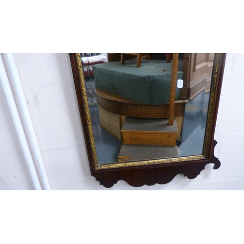 40 - Regency mahogany and gilt scroll wall mirror (a/f).