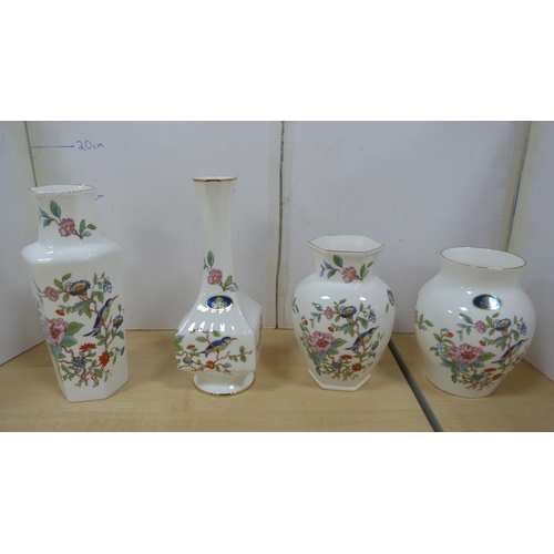 50 - Group of Aynsley porcelain to include spill vases, jars and covers, dishes, cake slice, preserve spo... 