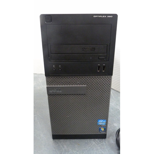 58 - Dell OptiPlex 390 computer with keyboard, wireless multimedia keyboard, speakers etc.