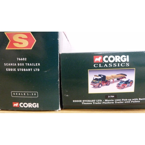 6 - Group of Corgi Eddie Stobart diecast models, mainly boxed examples and a part set.  