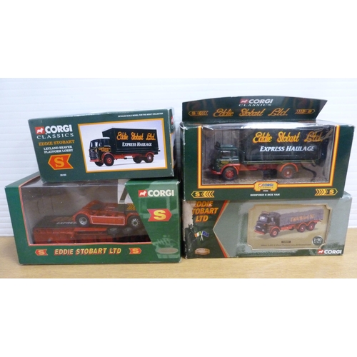 6 - Group of Corgi Eddie Stobart diecast models, mainly boxed examples and a part set.  