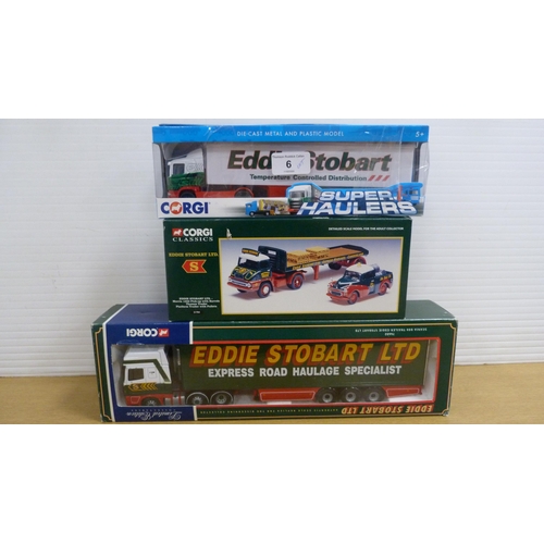 6 - Group of Corgi Eddie Stobart diecast models, mainly boxed examples and a part set.  