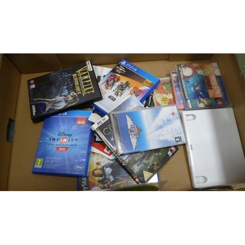 69 - Carton containing console and other games to include PS4, PC and other platforms.