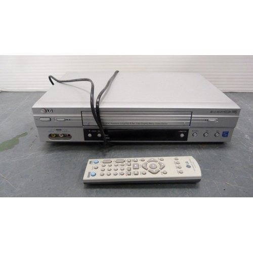 78 - Sony DVD recorder and remote, LG VHS recorder, and a HP Photosmart C5180 printer.