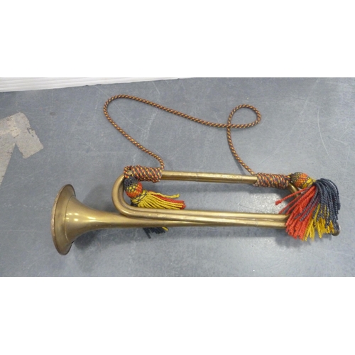 84 - Brass military bugle.